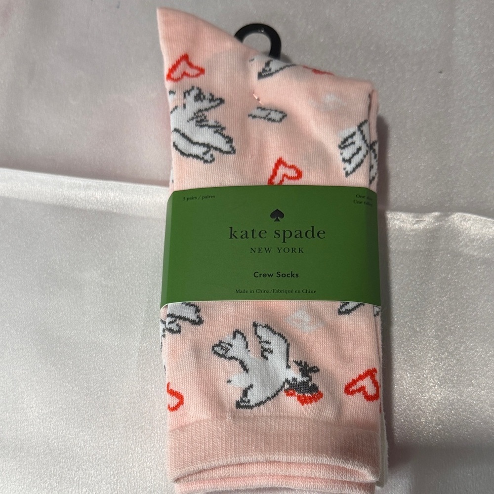 Kate spade socks long 3 pairs pink and red